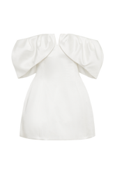 Portia Off Shoulder Satin Corset Dress - White
